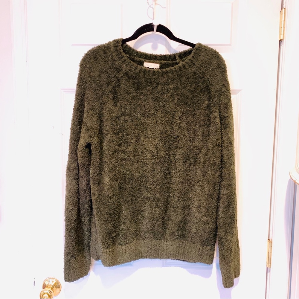 Green teddy sweater
